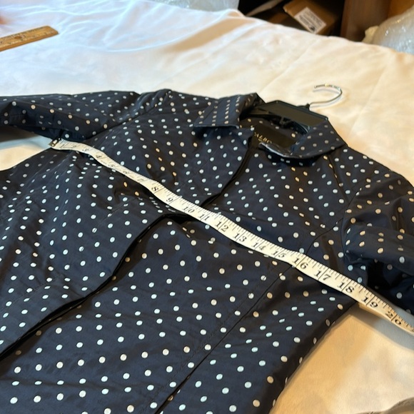 Talbots Navy Polkadot Rain Coat Jacket Size 4P Petite - Picture 14 of 16